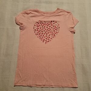 Crazy 8 girls size Large or 10/12 pink shirt sleeved shirt heart design